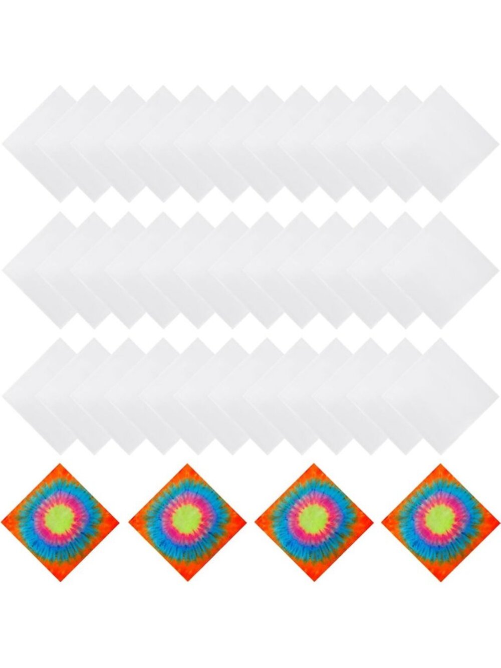 20/40 Pcs White Cotton Bandanas for Tie Dye DIY, Plain Handkerchiefs & Head